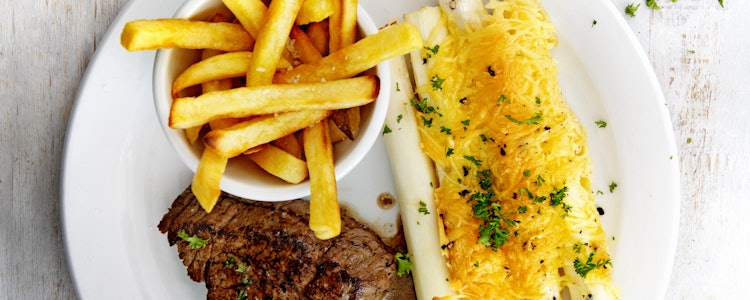 Placeholder for Asperges Geroosterde witte asperges met biefstuk