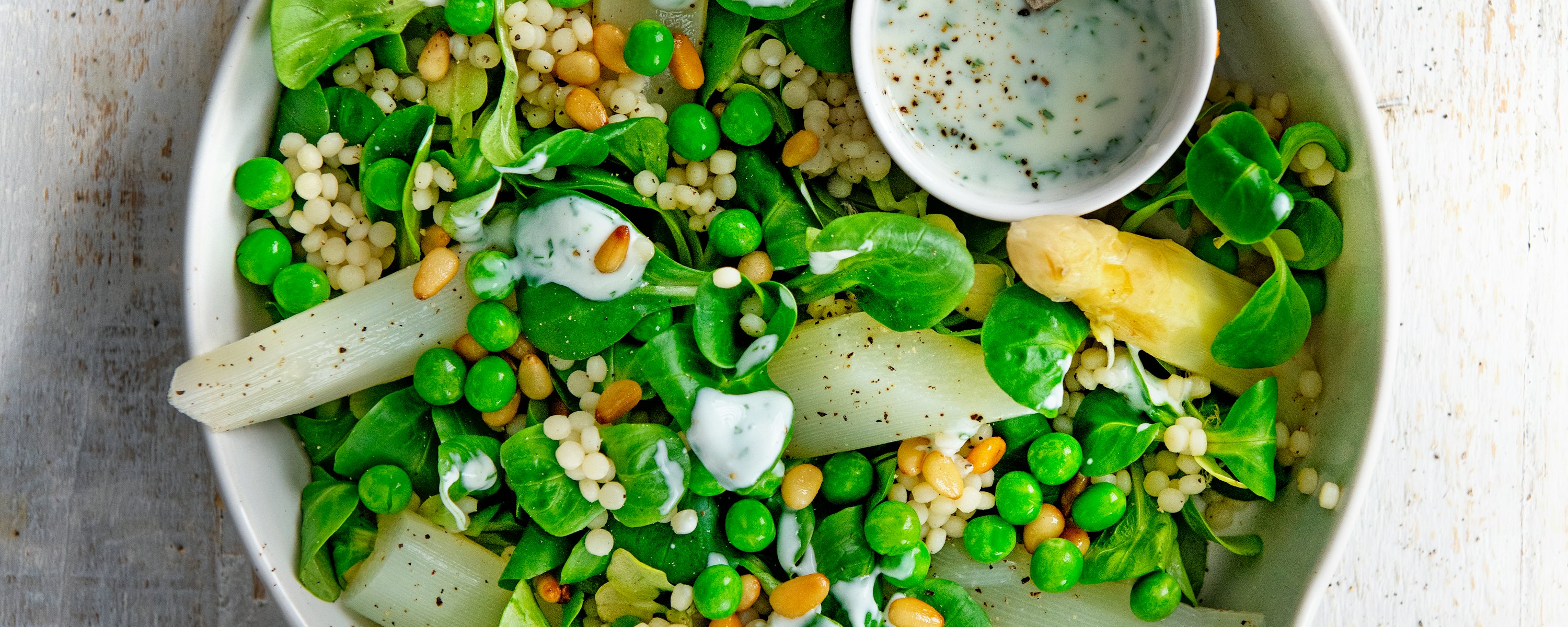 Aspergesalade met parelcoucous
