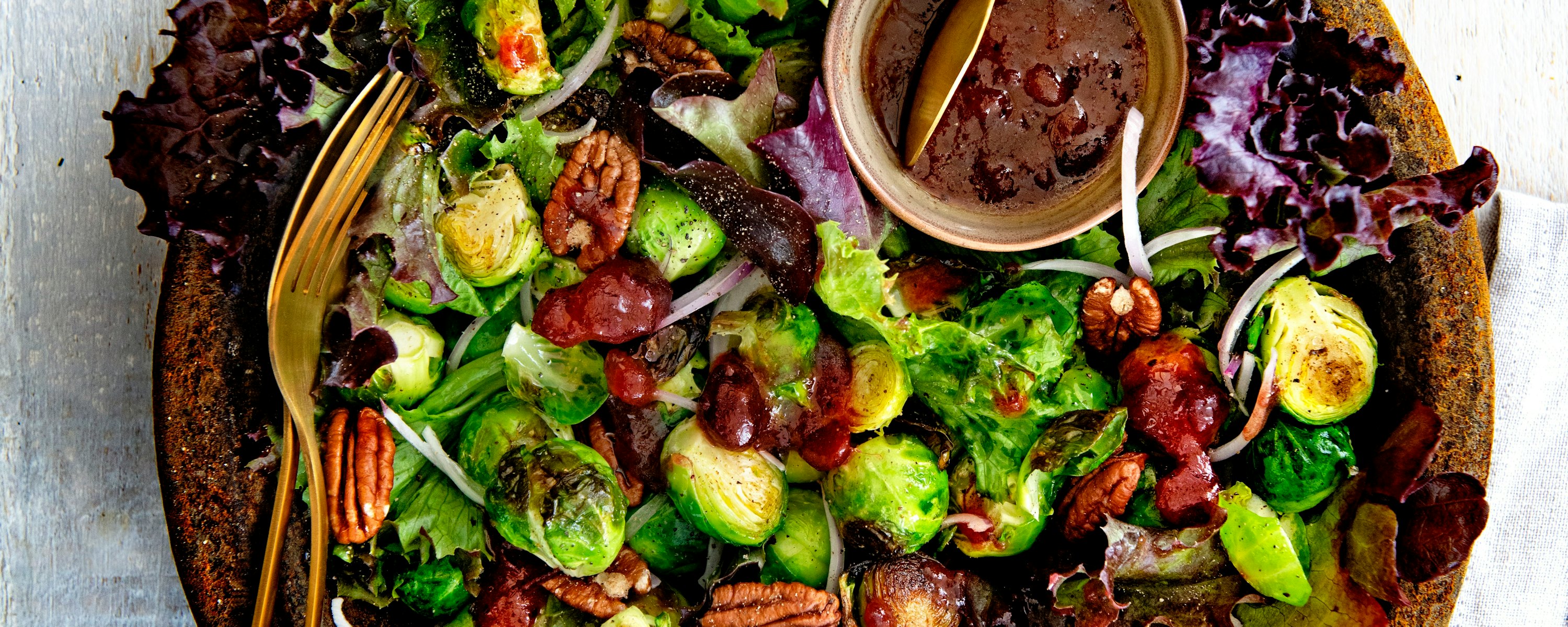 Sla en spruiten Salade geroosterde spruiten