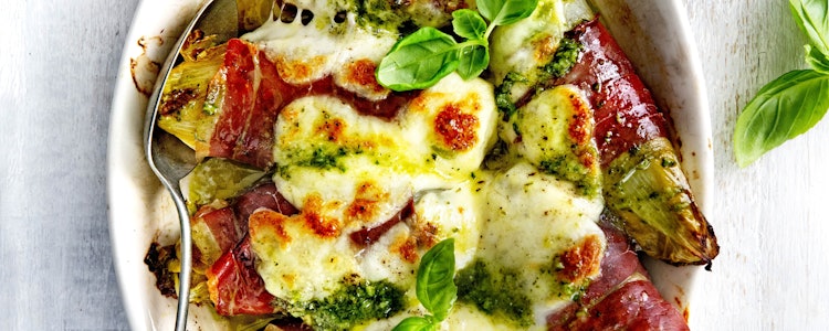 Placeholder for Witlof witlofschotel met pesto en parmaham gecomprimeerd