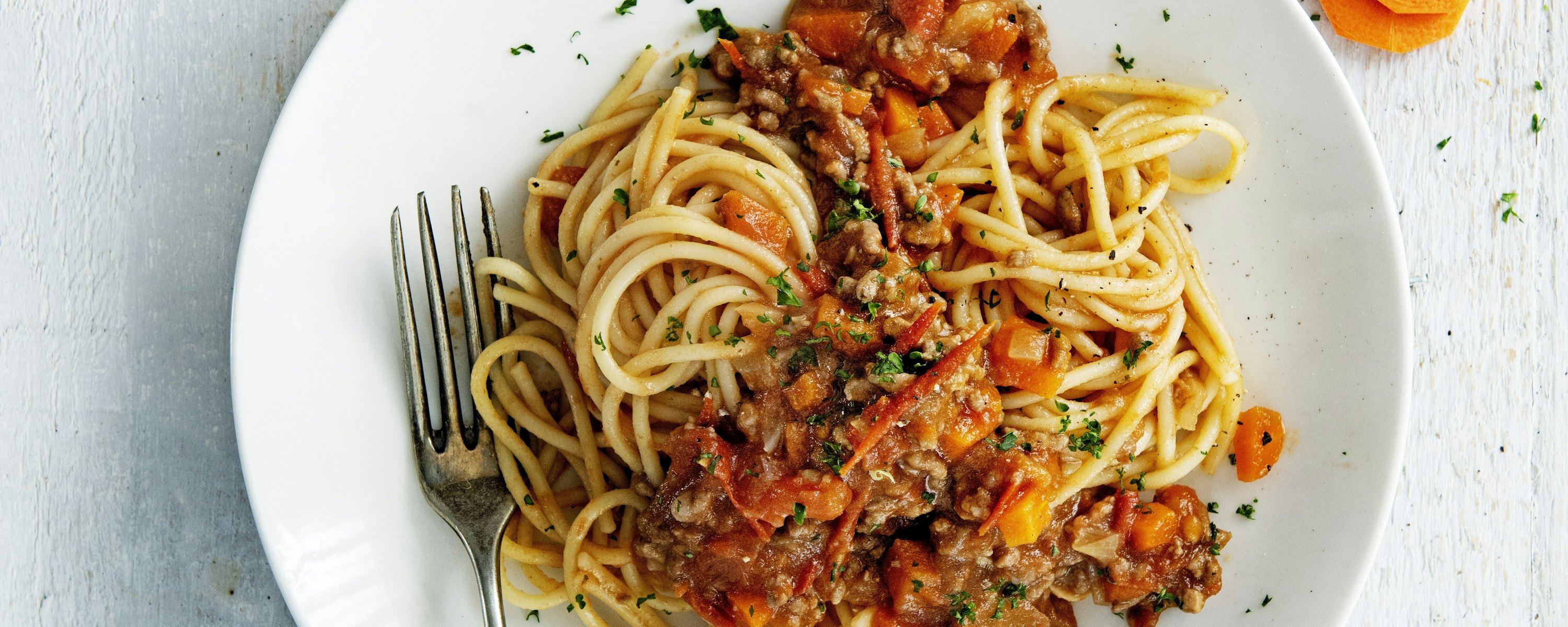 Tomaat wortel spaghetti bolognese